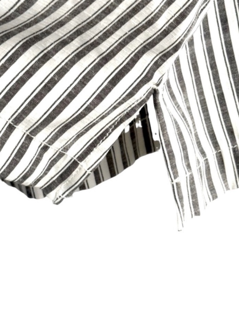 Max Studio Relaxed Fit Blouse Tab Sleeve Pocket Striped Black White Size XL - Picture 7 of 11